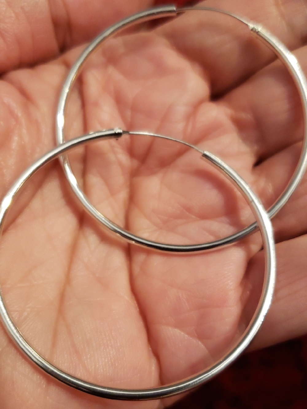 NEW 2" Wire Hoop Hearings, Silver Tone, No Hallmark
